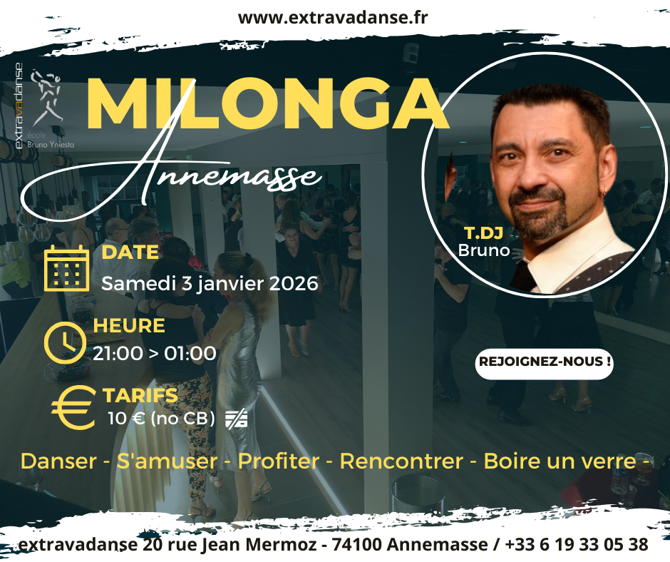 Milonga mensuelle vendredi 3 janvier 2026